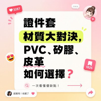 香港企業禮品訂製 - 證件套材質大對決，PVC、矽膠、皮革如何選擇？