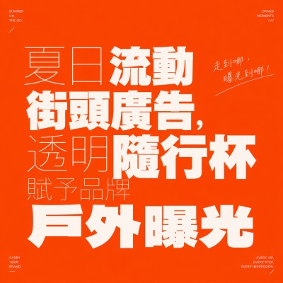 香港企業禮品訂製 - 夏日流動街頭廣告，透明隨行杯賦予品牌戶外曝光
