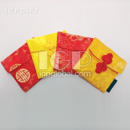正方形精緻錦緞利是封