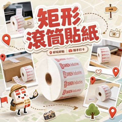 香港企業禮品訂製 - 矩形滾筒貼紙 - 3/4