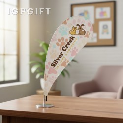 微型撇水形桌面揚帆標誌 - 單面顯示