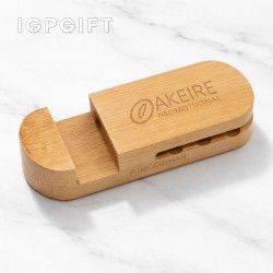 竹製手機支架與纜線整理器