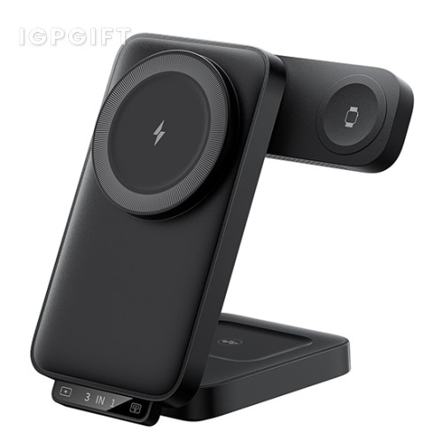 三合一15W磁吸折疊充電座