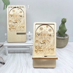 可定製圖案木雕手機支架
