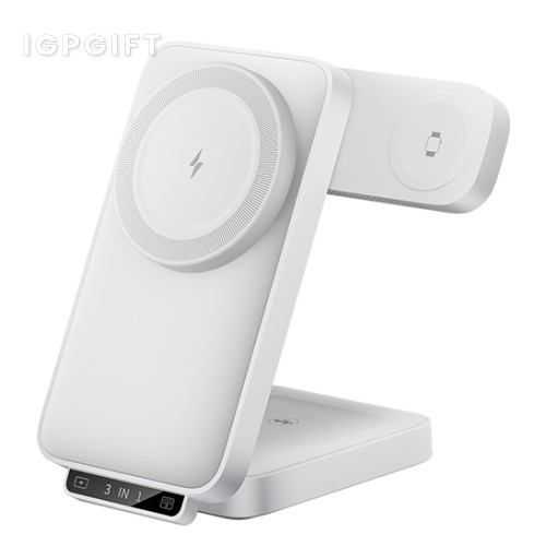 三合一15W磁吸折疊充電座