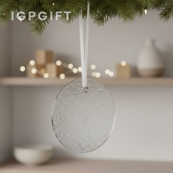 圓形壓紋玻璃裝飾品