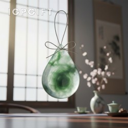 翡翠水晶吊飾 - 豎型淚滴