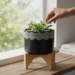 蕾絲陶瓷花盆