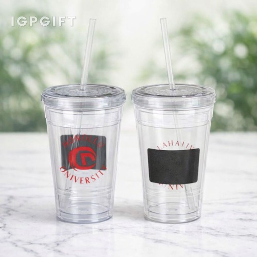 黑板杯子配吸管 - 16 oz型