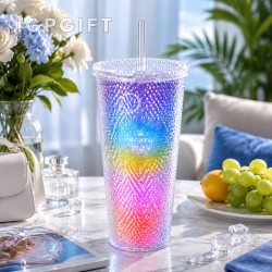 彩虹金屬雙層隨行杯