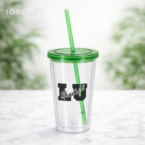 定製 acrylic 隨行杯 - 16 盎司 - 清透