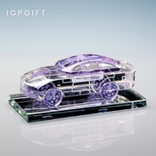 3D內雕水晶汽車擺件