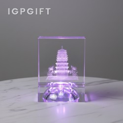 3D透明水晶內雕建築模型定製