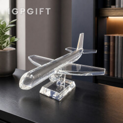 飛機模型水晶擺件