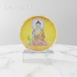 水晶彩印佛像擺件