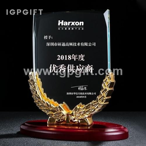 麥穗托架水晶獎座