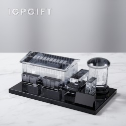 水晶3D立體大樓塔模型擺件定製