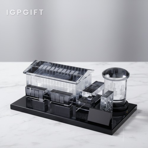 水晶3D立體大樓塔模型擺件定製