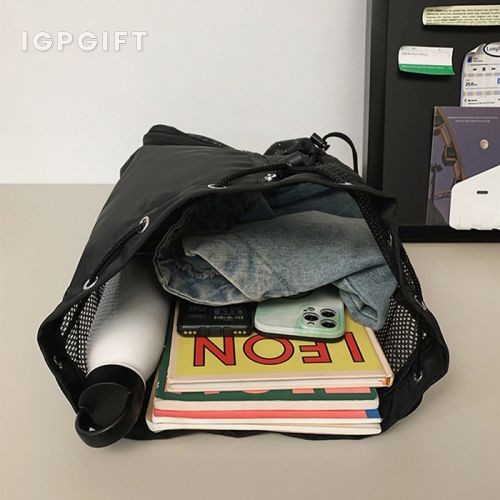 網格抽繩沙灘背袋 