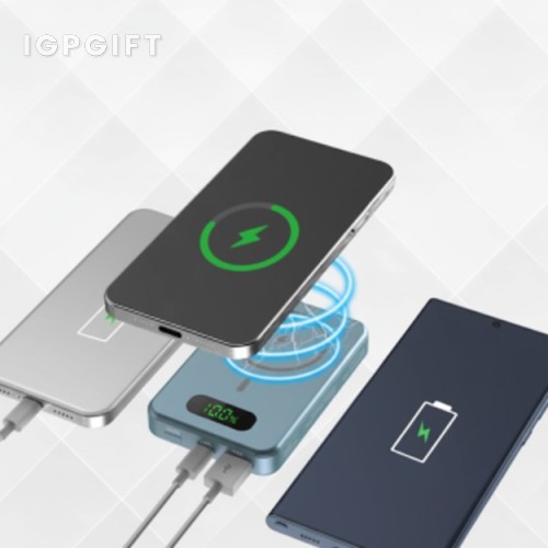數字顯示磁吸無線快充行動電源