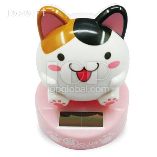 可愛動物太陽能祈福貓