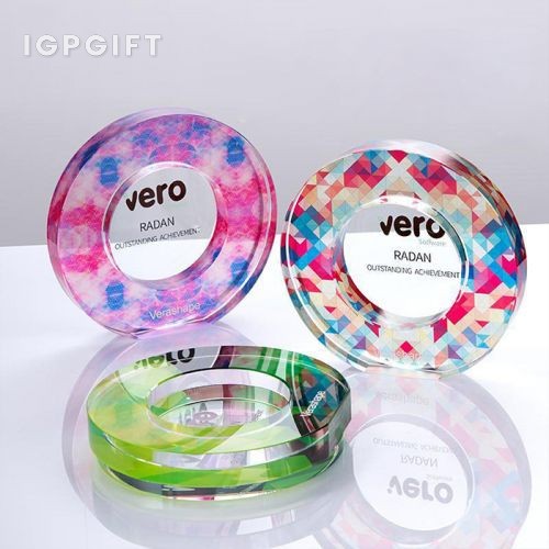 創意彩色水晶獎座