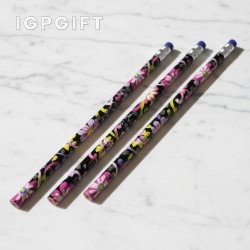 繽紛花卉圖案木質鉛筆
