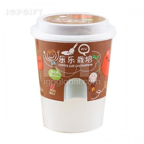 咖啡杯帶蓋盆栽