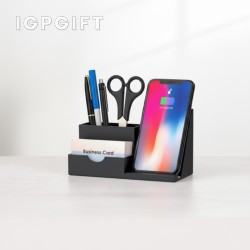 無線充電筆筒與手機支架