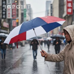 自動開啟折疊雨傘 - 紅白藍配色