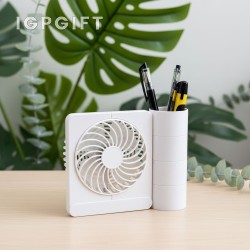 可定製發光LOGO筆筒風扇
