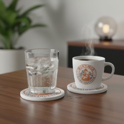 吸水石圓形杯墊 - 水泥