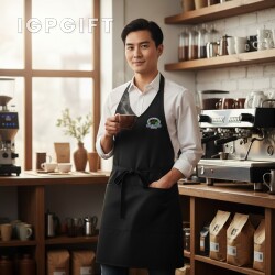 V型領雙口袋圍裙