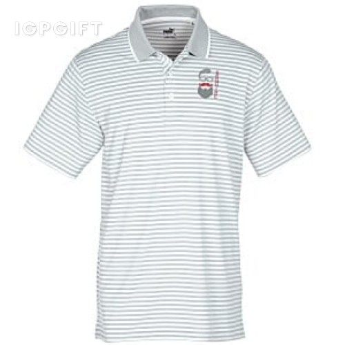 高性能舒適條紋高爾夫 Polo 衫