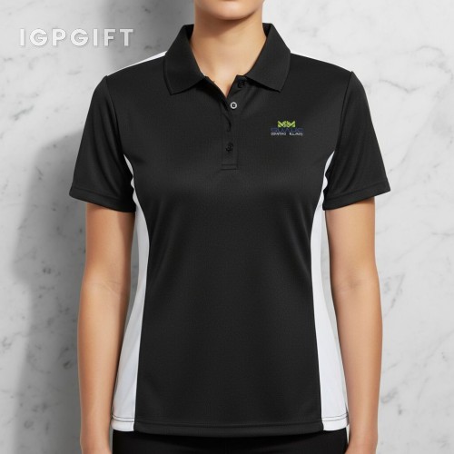 女士色塊透氣網眼Polo衫