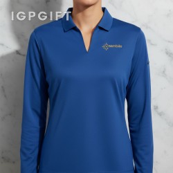 女性運動科技長袖 Polo 衫