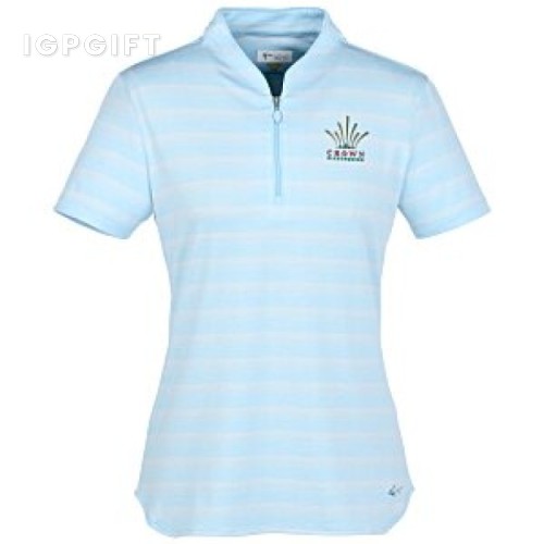 女士條紋高爾夫 polo 衫