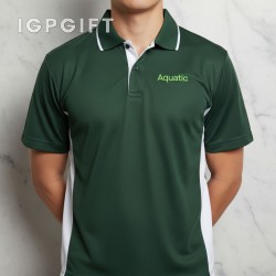 色條勾邊快乾Polo衫 - 男款 - 刺繡定製