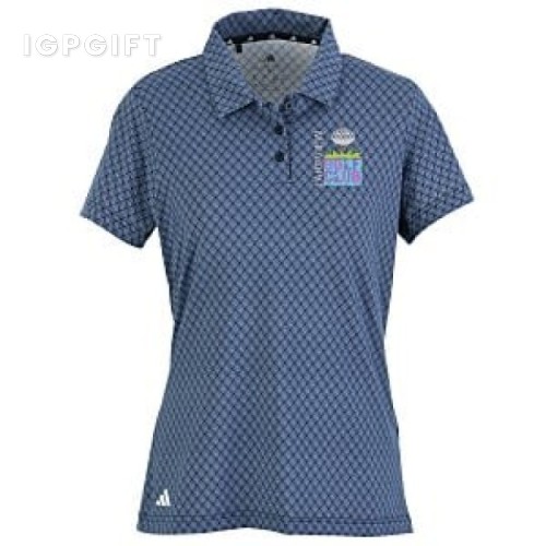 女士四向伸展印花Polo衫