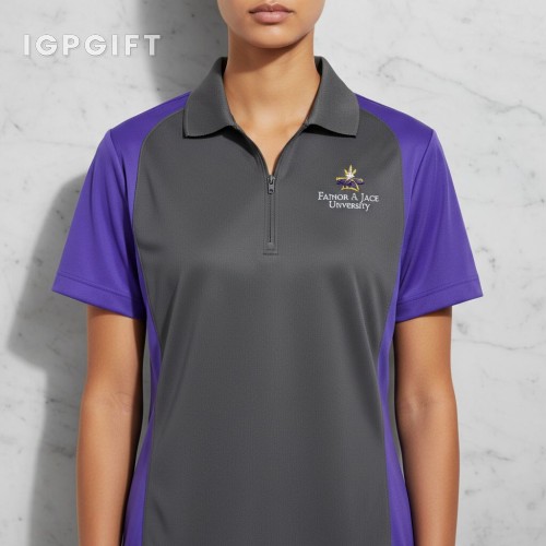女士運動色塊polo衫