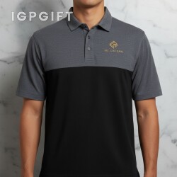 融合色彩拼接男士Polo衫