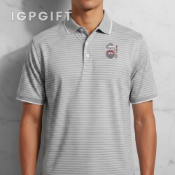 高性能舒適條紋高爾夫 Polo 衫