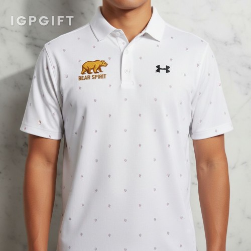 功能性印花 polo 衫 - 刺繡款