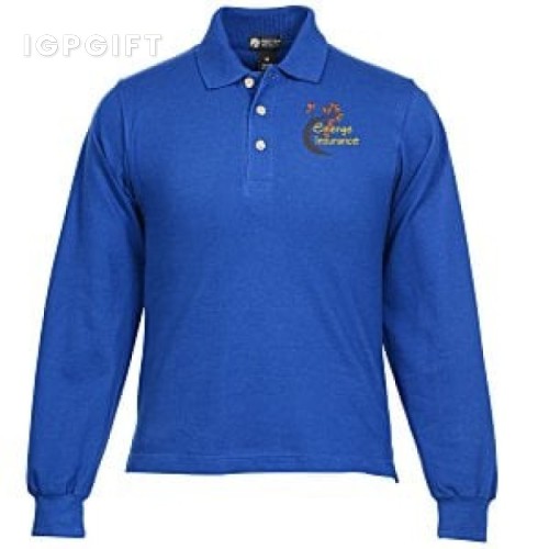 經典長袖純棉 Polo 襯衫