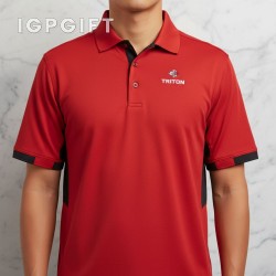 時尚拼色運動 Polo 襯衫 - 男士