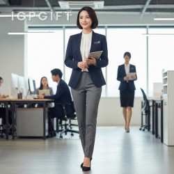 女士四向彈性西裝外套