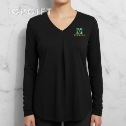 柔軟褶皺針織女襯衫