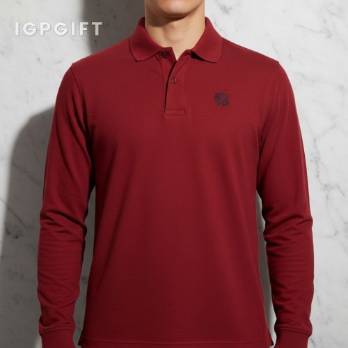 舒適男士網眼圓領科技 Polo 襯衫