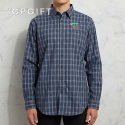 高端迷你格紋男性襯衫