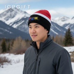 雙面編織條紋針織帽